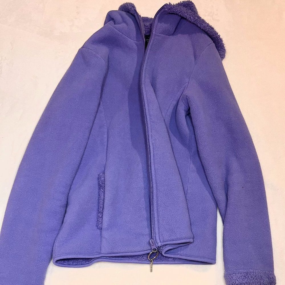 Girl's Faux fur-lined Purple Coat